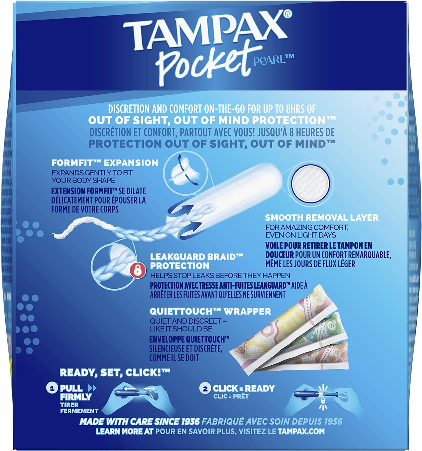 Tampax Pearl Regular Absorbency Unscented Tampons, Leakguard protection 96 Count, Pack of 1