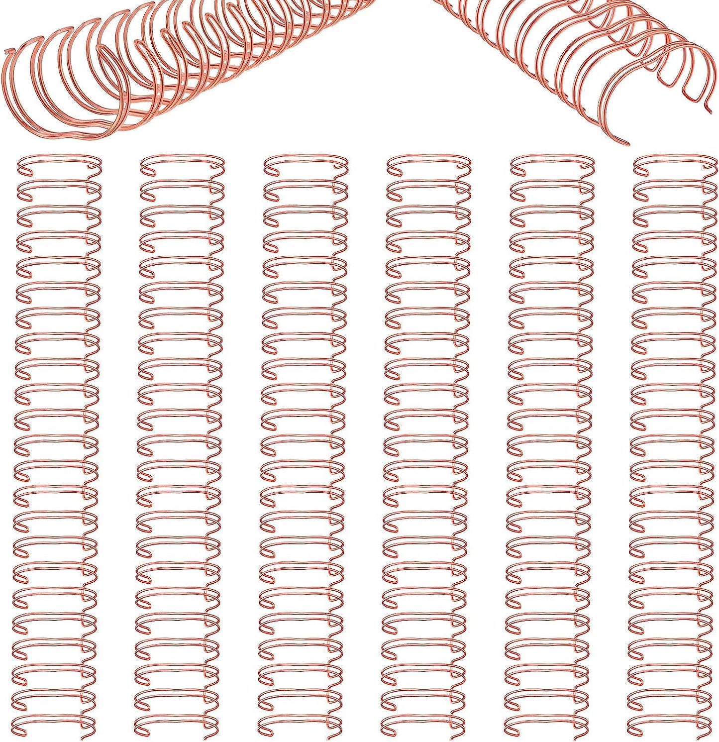 Zonon 6 Pieces Binding Wire Twin Loop Wire Binding Spines Double Loop Binding Wire 1 Inch Cinch Wire Binding Diameter 23 Holes for Teacher Student Document Notebook Making