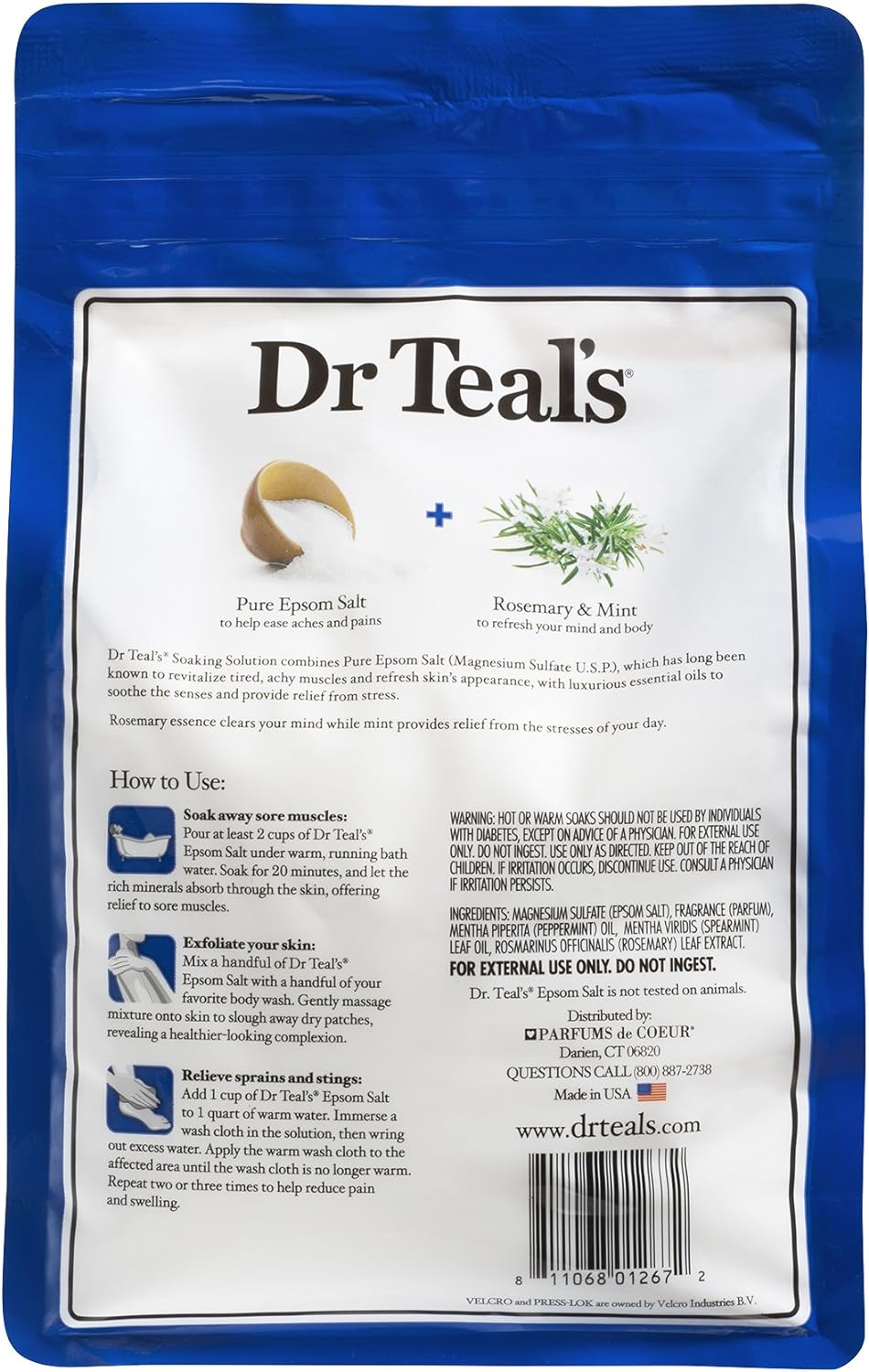 Dr Teal'S Epsom Relax Salt And Relief With Eucalyptus Spearmint, 1.36 KilogRAM