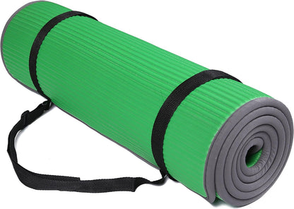 BalanceFrom All-Purpose 2/5-Inch (10mm) Extra Thick High Density Anti-Slip Exercise Pilates Yoga Mat with Carrying Strap