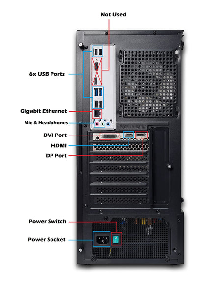 2FR Starter - Intel i7, 16GB DDR4, Nvidia GTX 1650, 1TB SSD, Windows 10 pro, RGB CPU Case, 1 Year Warranty Gaming PC