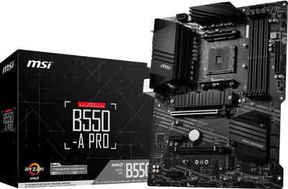 MSI B550-A PRO AM4 ATX AMD Motherboard B550 4400+ MHz OC RAM 128GB Support SATA 6Gb/s 2x M.2 slots Copper PCB - Black (911-7C56-023)