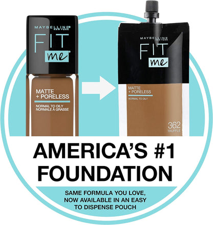 Maybelline Fit Me Matte + Poreless Liquid Oil-Free Foundation Makeup, Soft Tan, 1 Count (Packaging May Vary)