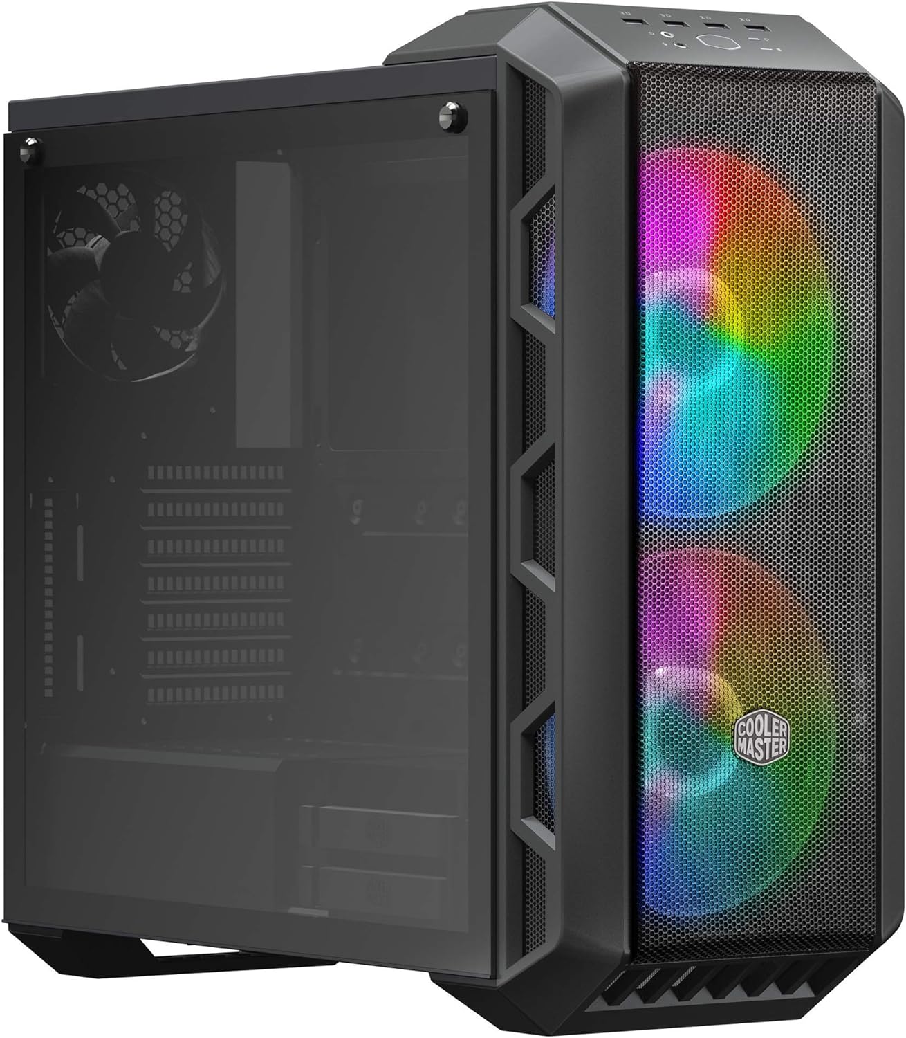 Cooler Master MasterCase H500 ARGB - PC Case with Dual 200mm Fans for High-Volume Airflow, Mesh and Transparent Front Chassis Panels, Flexible ATX Hardware Capacity