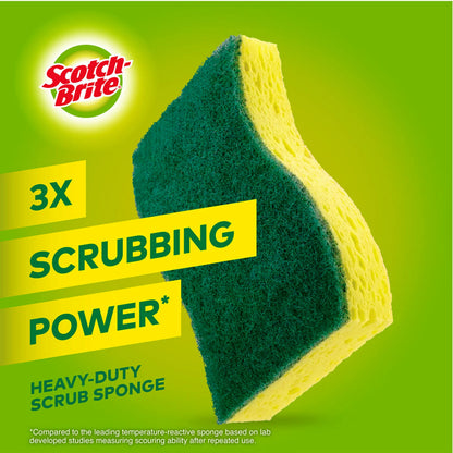 Scotch-Brite Scrub Sponge, 6 Pack, Non Scratch, Multipurpose Sponges for Dishes ,Garage,Outdoor, Kitchen