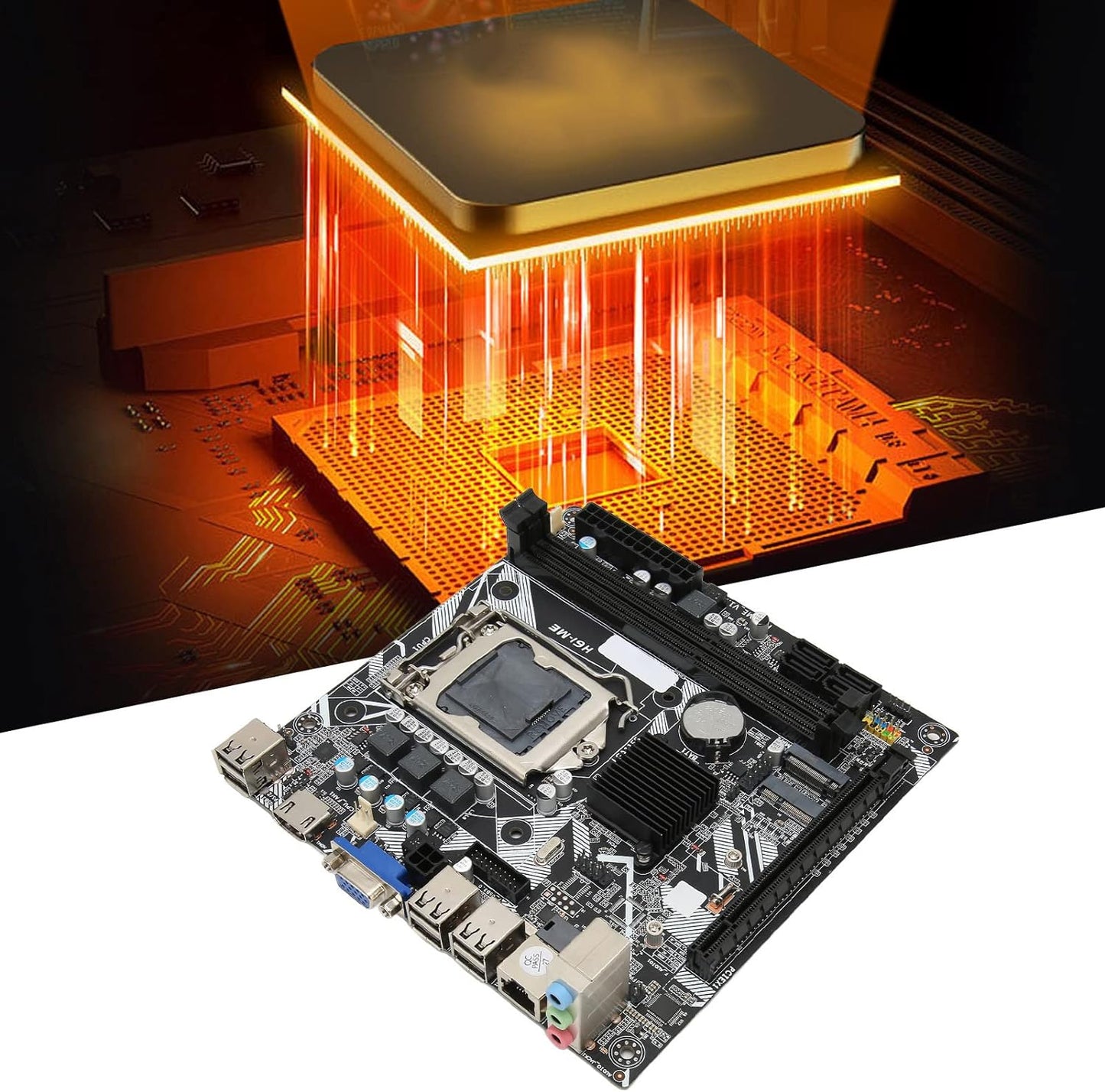 H61 ME Mini ITX Motherboard, DDR3 LGA 1155 PC Mainboard Support NVME M.2 WiFi M.2 Bluetooth VGA + HD USB Gaming Mainboard