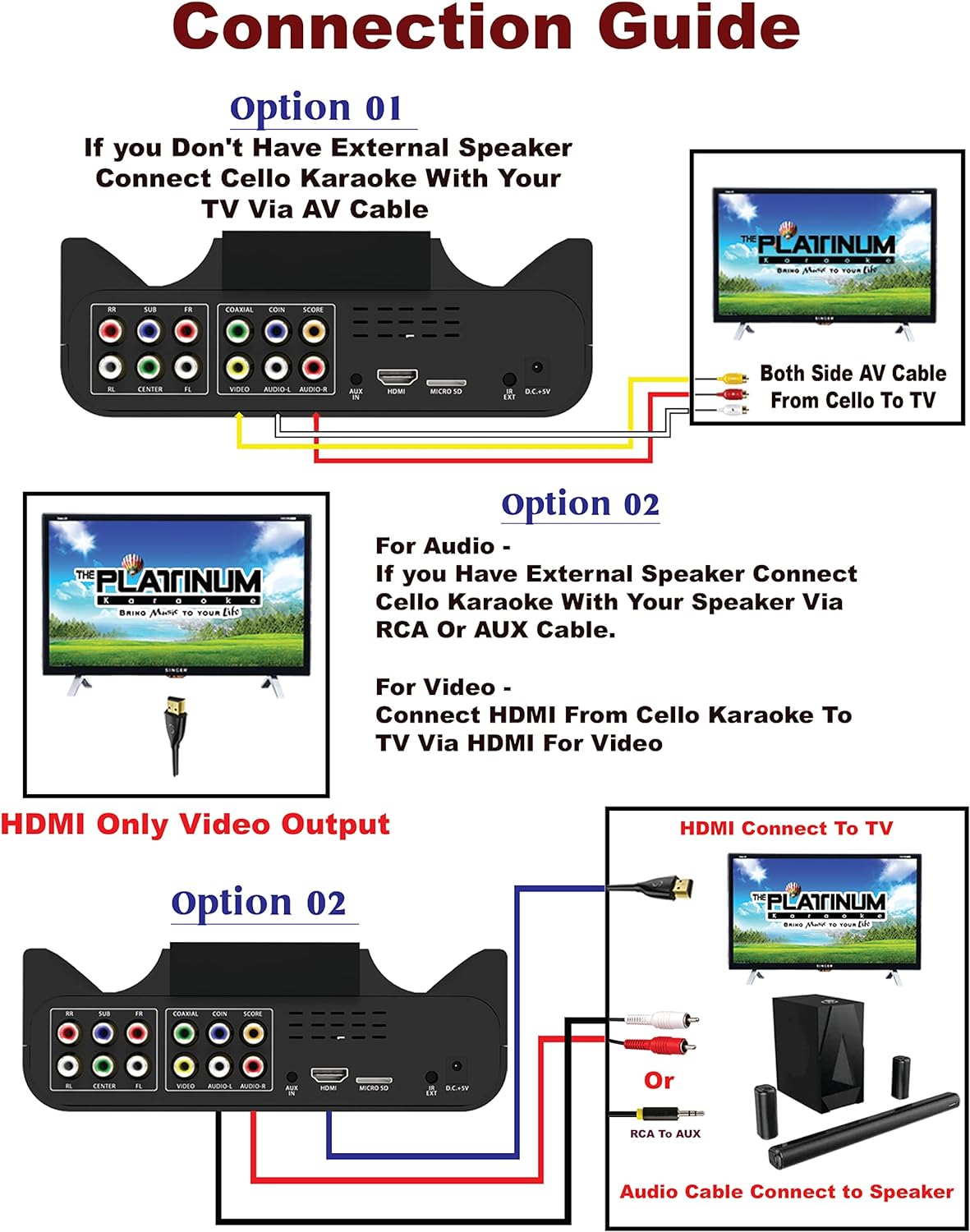 Platinum CELLO V2 Karaoke Player with 2 UHF Keypad Microphone 23K+ Mixed Language FILIPINO, ENGLISH & INDIAN Karaoke Songs Included, Auxiliary