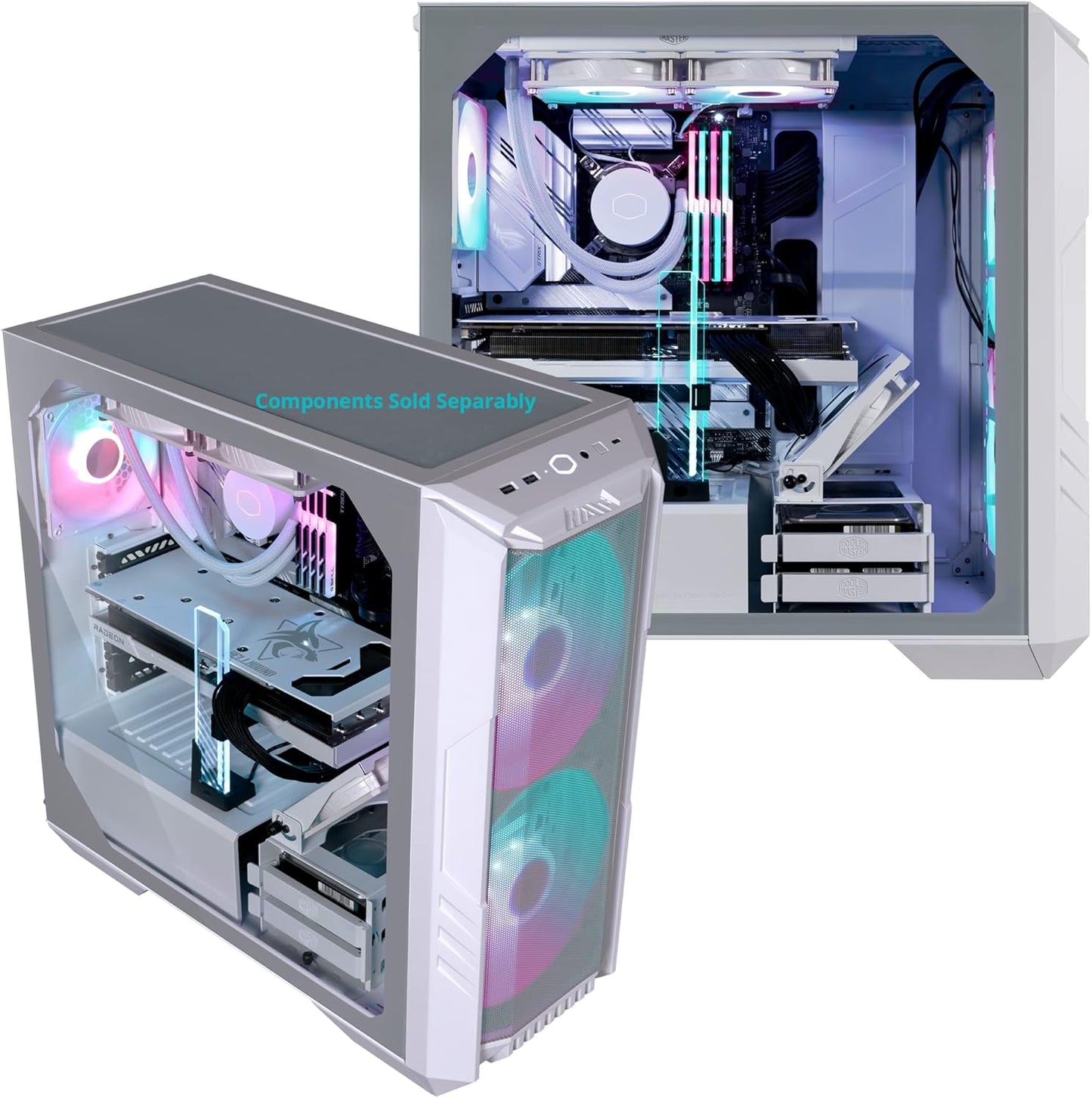 Cooler Master MasterCase H500 ARGB - PC Case with Dual 200mm Fans for High-Volume Airflow, Mesh and Transparent Front Chassis Panels, Flexible ATX Hardware Capacity