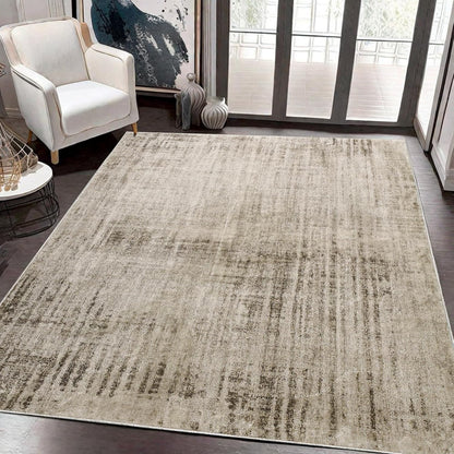 Calore Abstract Area Rugs Modern Carpet Soft Living Room Rug Large Washable Shaggy Rugs for Living Room Bedroom Dining Room Indoor Home Decor (Abstract Beige Grey/Light Brown, 120 x 160 cm)