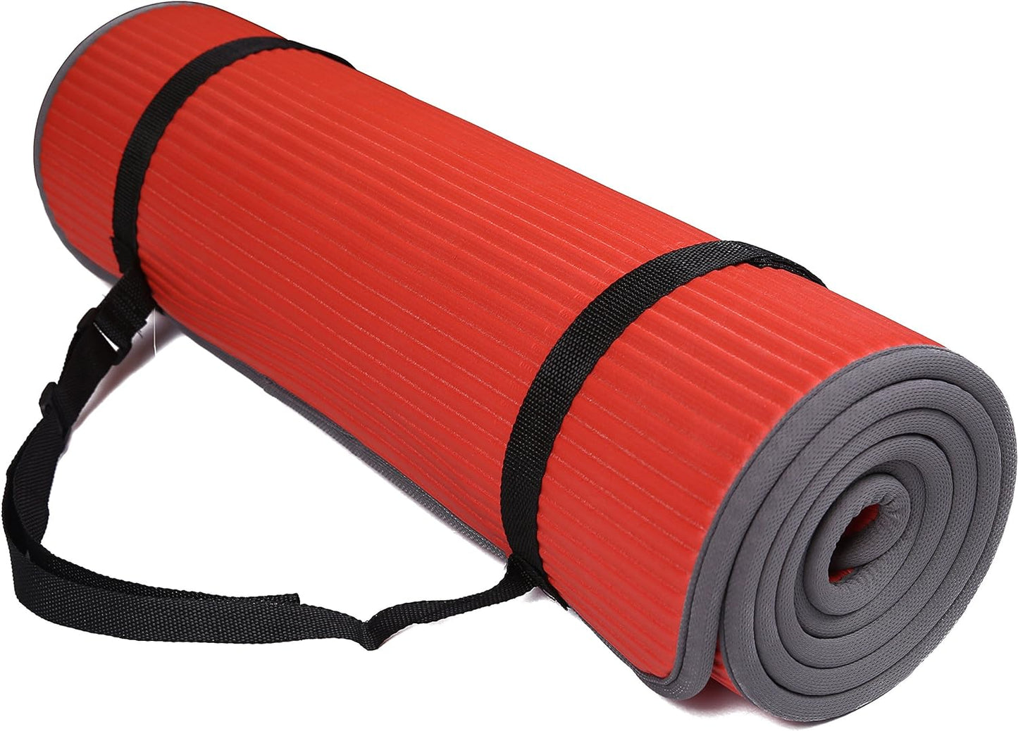 BalanceFrom All-Purpose 2/5-Inch (10mm) Extra Thick High Density Anti-Slip Exercise Pilates Yoga Mat with Carrying Strap