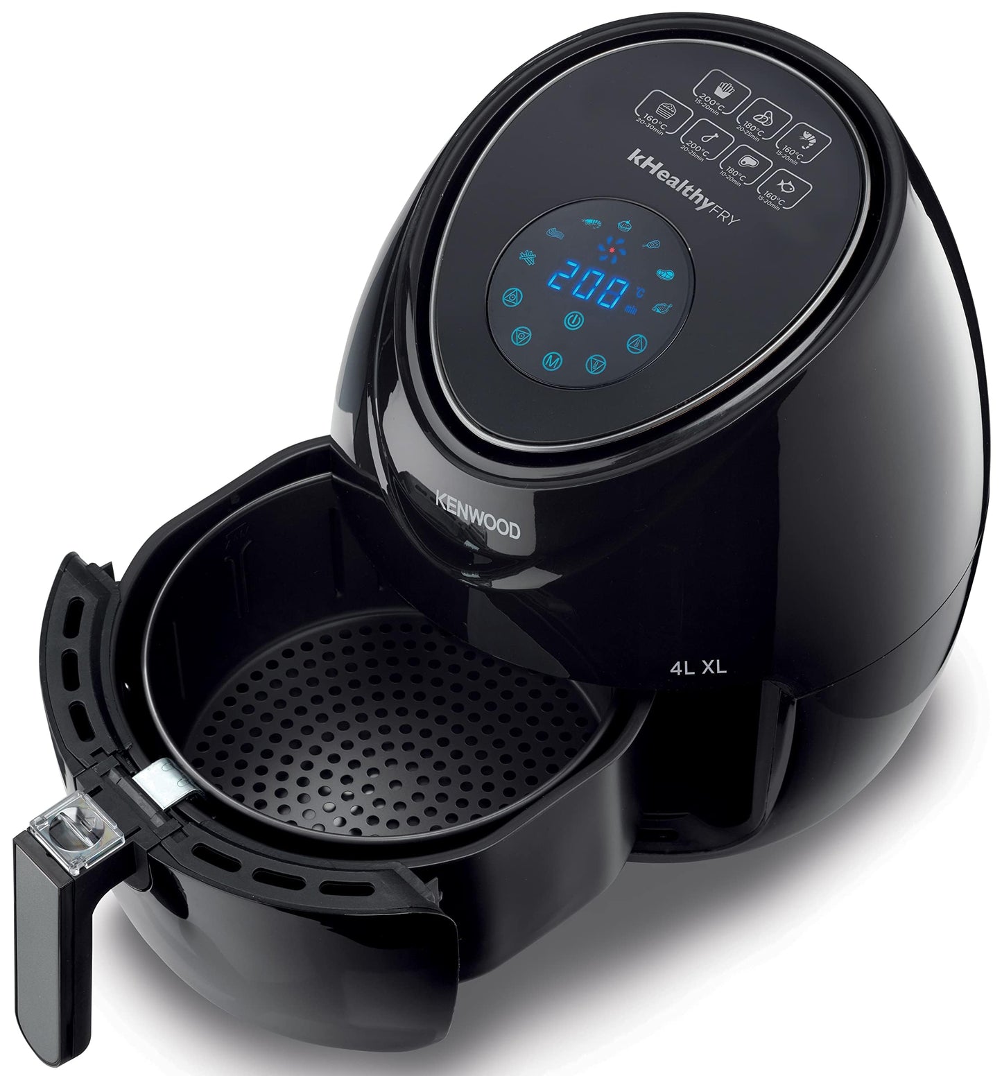 KENWOOD Digital Air Fryer XL 3.8L 1.7KG 1500W with Rapid Hot Air Circulation for Frying, Grilling, Broiling, Roasting, Baking and Toasting HFP30.000BK Black