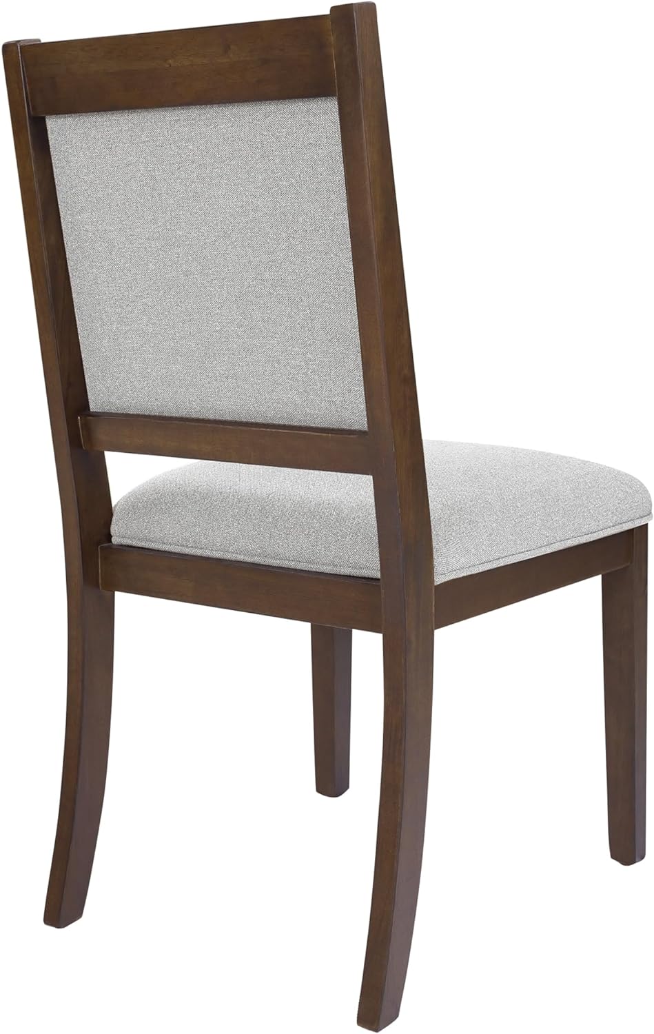 HomePop Open Back Upholstered Wood Frame Dining Chairs, Neutral Textured Solid (Set of 2)