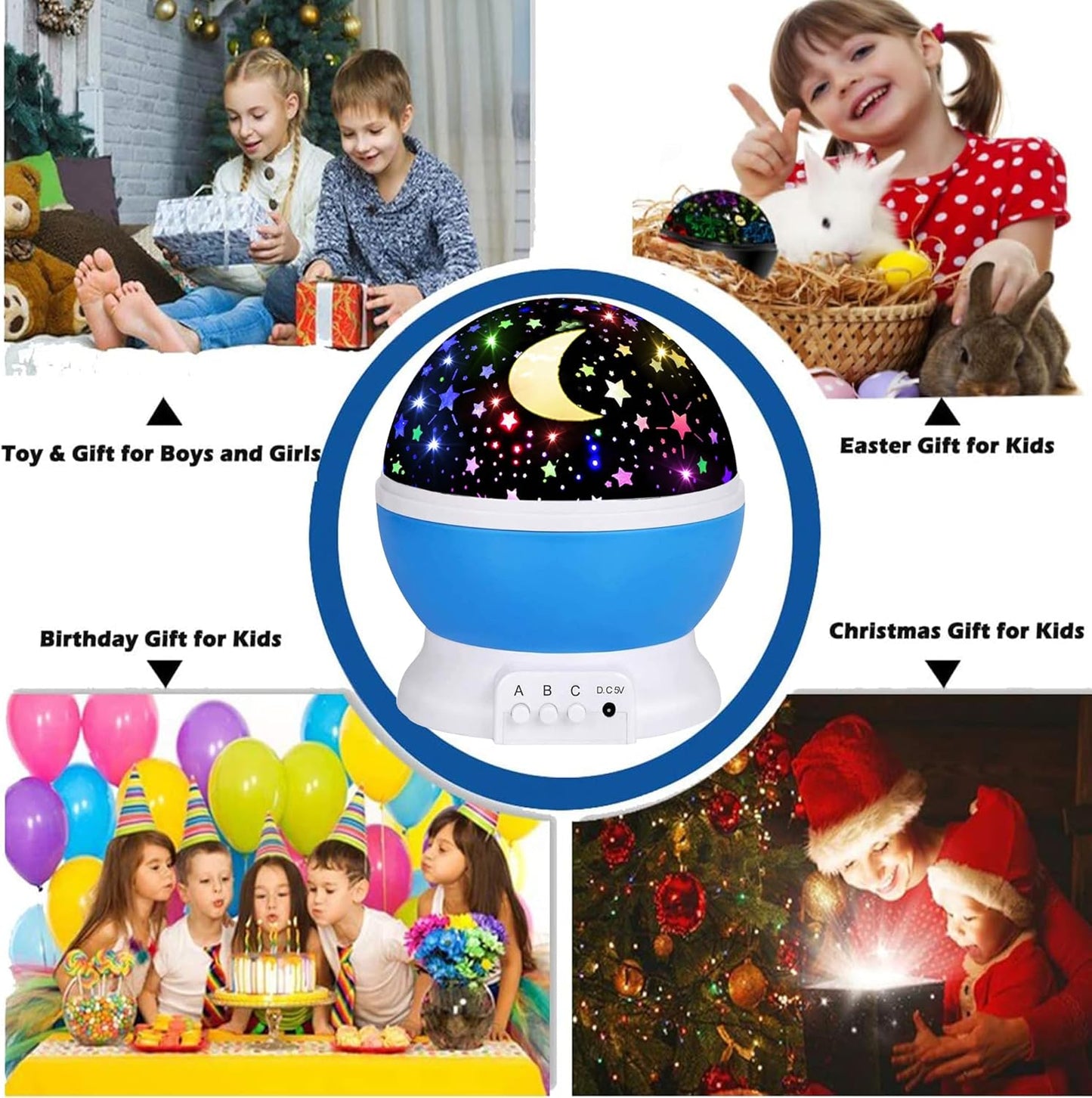 HONGID Night Lights for Kids,Star Light Projector Kids Room,Glow in The Dark Stars,Christmas Xmax Birthday Gifts Kids,Light Lamp Sensory Aesthetic Room Decor