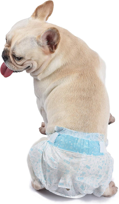 Wags & Wiggles Female Dog Diapers | Doggie Diapers for Female Dogs | Medium Dog Diapers, 16.5"-21" Waist - 12 Pack