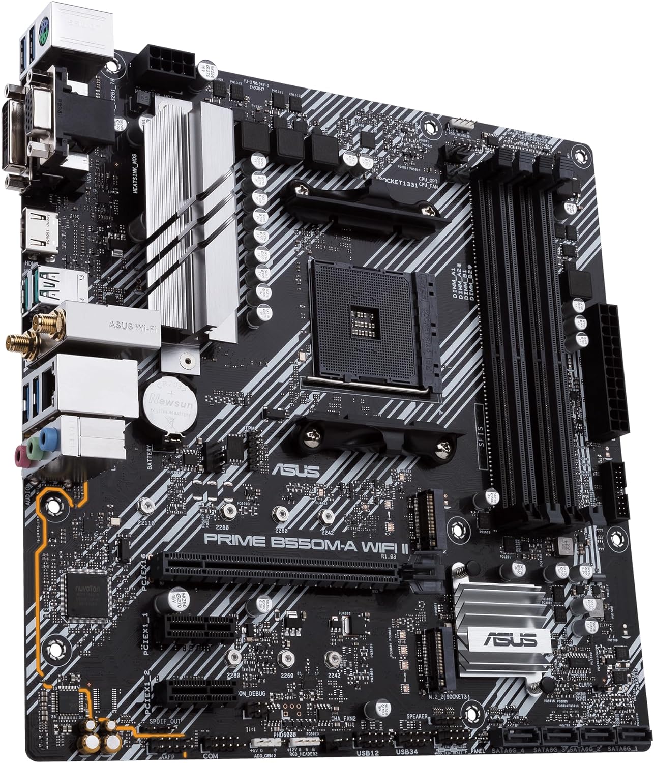 ASUS PRIME B550M-K (AMD B550) (Ryzen AM4) micro ATX motherboard with dual M.2, PCIe 4.0, 1 Gb Ethernet, HDMI/D-Sub/DVI, SATA 6 Gbps, USB 3.2 Gen 2 Type-A