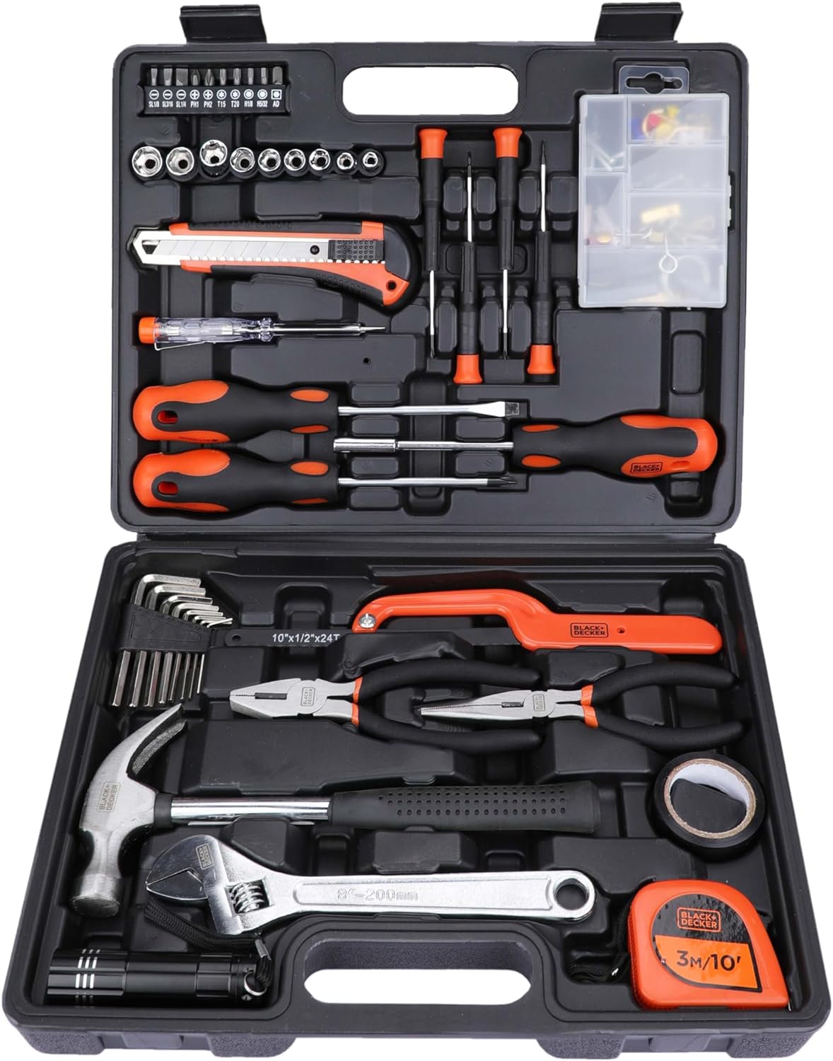 Black+Decker Professional Hand Tool Kit, Orange/Black, Bmt154C, 154 Pieces