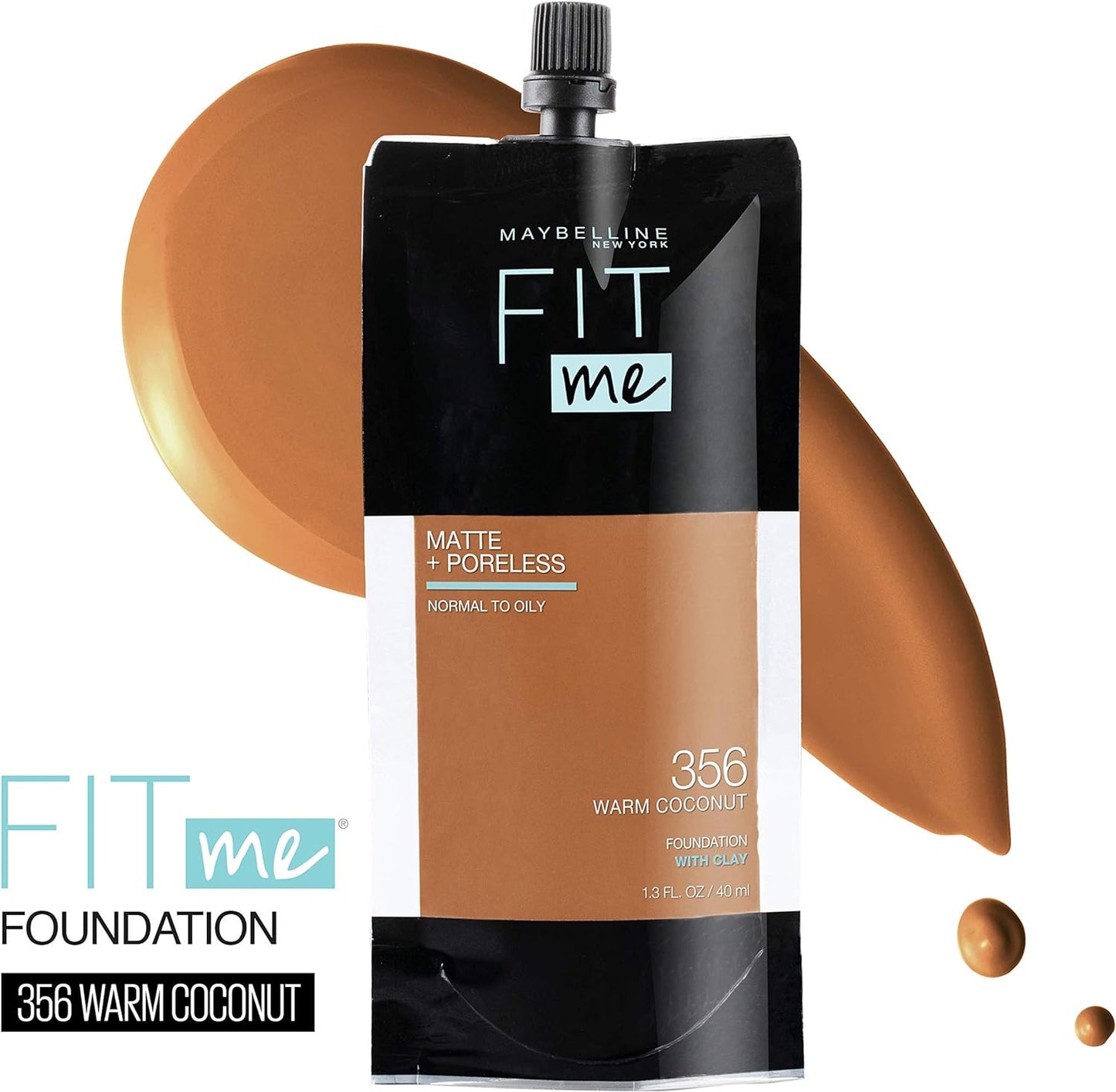 Maybelline Fit Me Matte + Poreless Liquid Oil-Free Foundation Makeup, Soft Tan, 1 Count (Packaging May Vary)