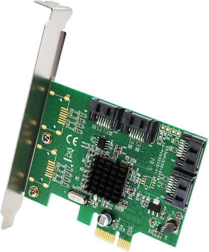 I/O Crest 4 Port SATA III PCI-e 2.0 x1 Controller Card Marvell 9215 Non-Raid with Low Profile Bracket SI-PEX40064