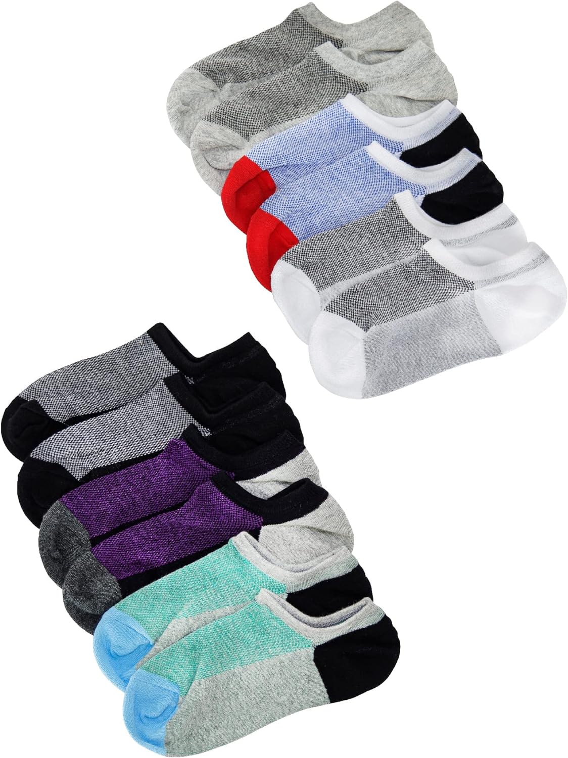 The Good Store Unisex No Show Socks Men And Women, 6 Pairs | Low Cut Ankle Socks | Non-Slip Socks For A Tight Grip | Cotton For Supreme Comfort & Breathability