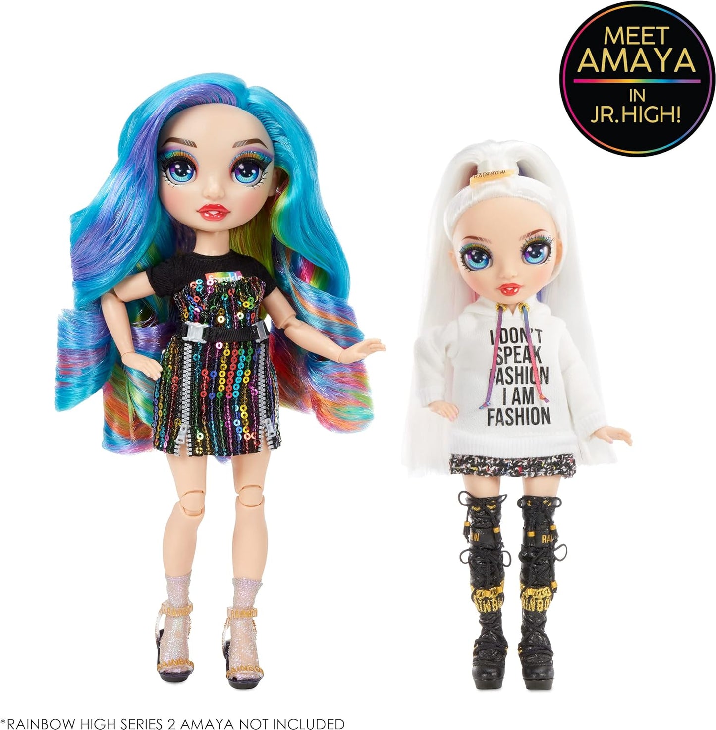 Rainbow High Junior High - AMAYA RAINE - 9"/23cm Rainbow Fashion Doll with Outfit and Accessories - Includes Fabric Backpack with Open and Close Feature - Gift and Collectable for Kids Ages 6+