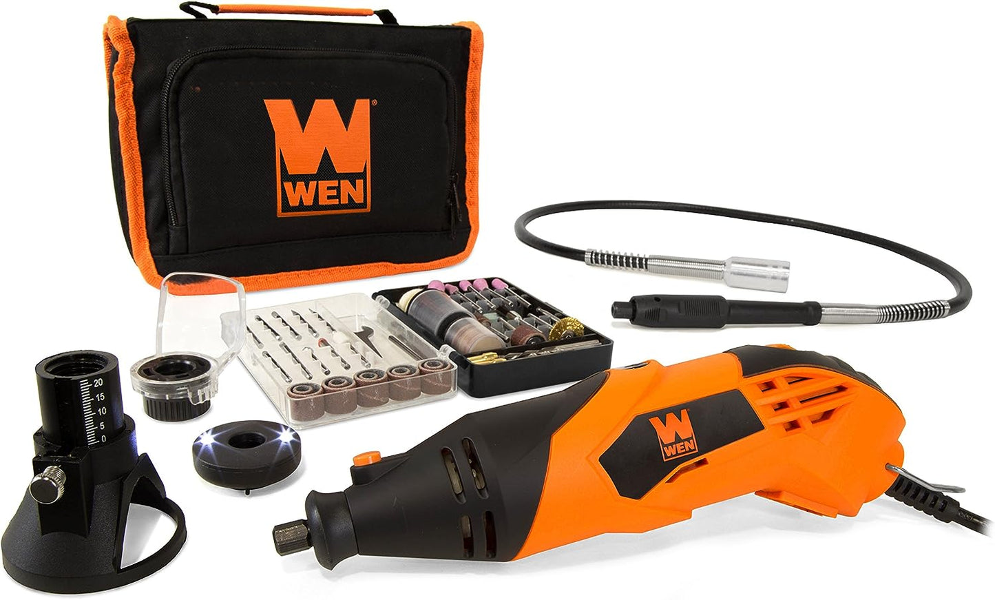 WEN 23072 Variable Speed Lithium-Ion Cordless Rotary Tool Kit with 24-Piece Accessory Set, Charger, and Carrying Case, 7.2 Volts