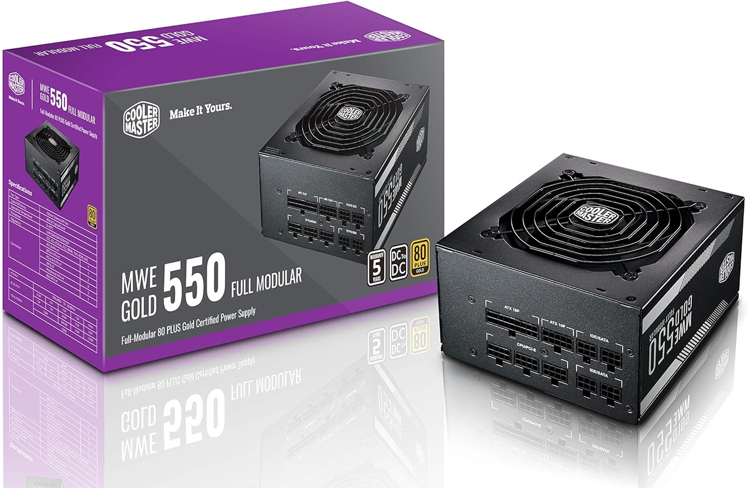 Cooler Master MWE Bronze 600 Watt 80 Plus Certified Power Supply, 3 Year Warranty - CaveHubs