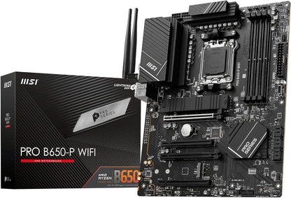 MSI PRO B650M-A WIFI AM5 Micro-ATX Motherboard, AMD B650 Chipset, 4 x 2-Channel DDR5 Slots, 128GB Max Memory, Wi-Fi 6E, 2x PCI-E x16, 2x M.2, 1x HDMI, 1x DP