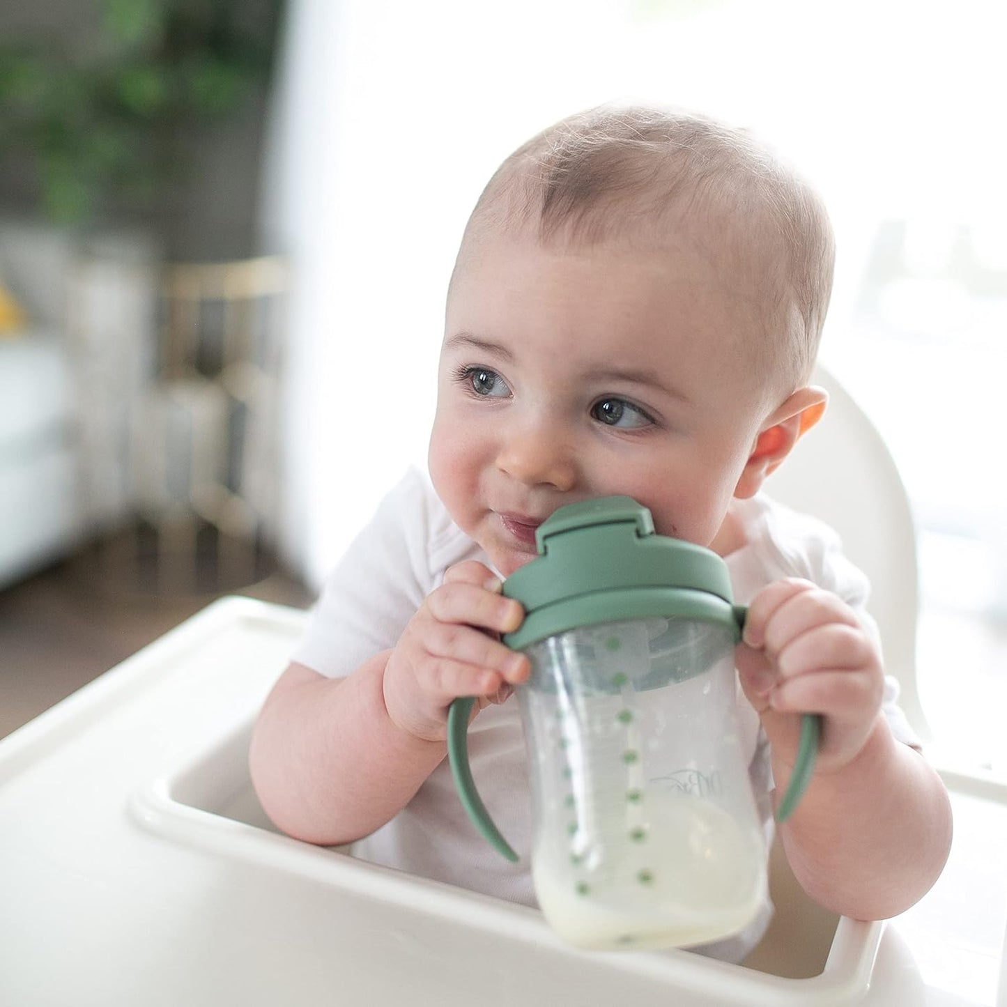 Dr. Brown's Milestones Baby's First Straw Cup Sippy Cup with Straw 6m+, 9oz/270ml, Dark Blue