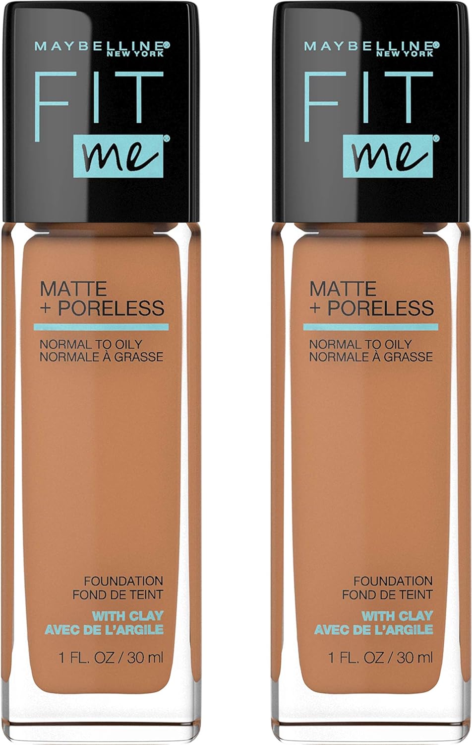 Maybelline Fit Me Matte + Poreless Liquid Oil-Free Foundation Makeup, Soft Tan, 1 Count (Packaging May Vary)