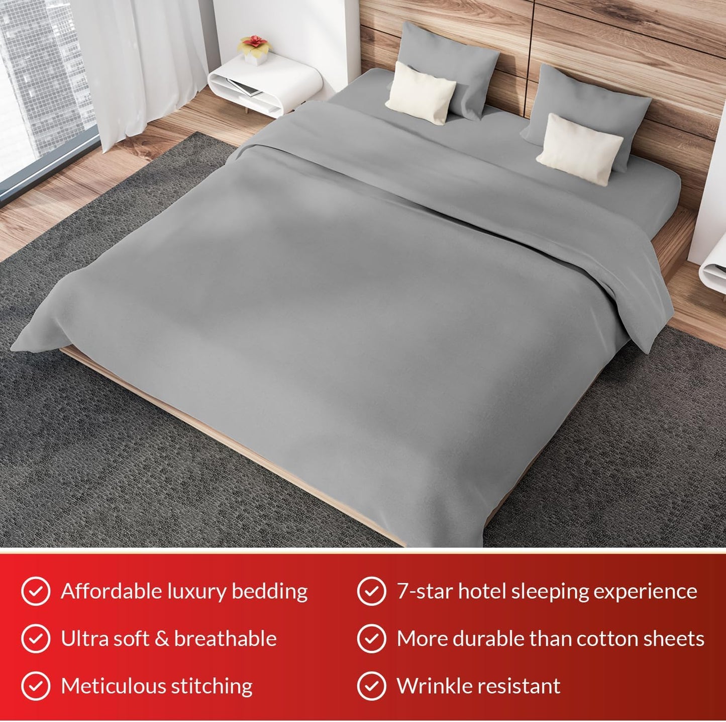 Premium Beige King Sheets Set - 1800 TC Series 4 Piece Bed Sheets - Soft Brushed Microfiber Fabric - 16 Inches Deep Pockets Sheets Wrinkle Free & Fade Resistant by Infinitee Xclusives