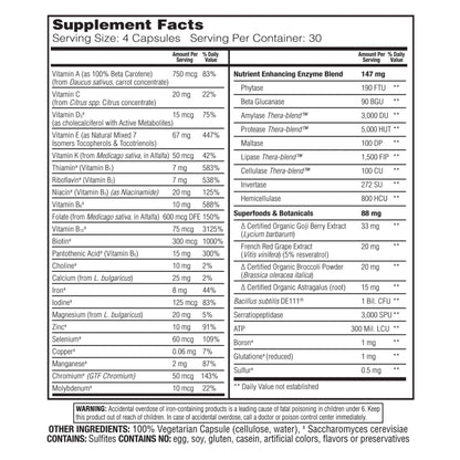 Enzymedica, Enzyme Nutrition Women's Multi-Vitamin, Support for a Healthy Heart, Immune Function and Energy, Non-GMO, 60 capsules