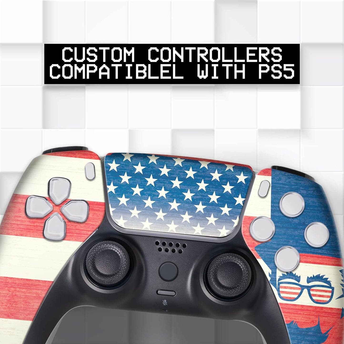 BCB Controller Customised for PS5 Controller Wireless. Original Playstation 5 Controller Compatible with Custom PS5 Remote Control Console. Customized with Permanent Hydro-dip Printing (Not a Skin)