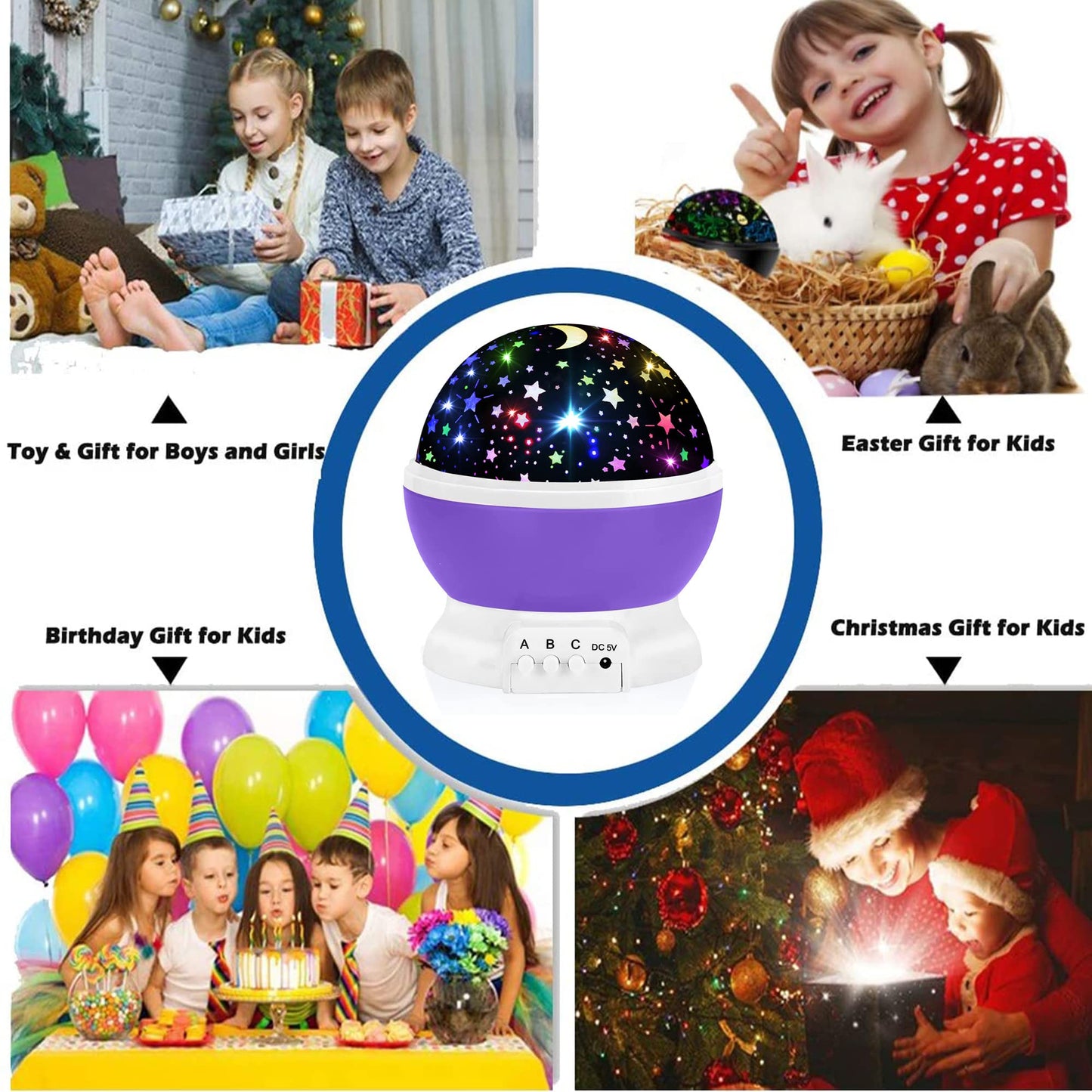 HONGID Night Lights for Kids,Star Light Projector Kids Room,Glow in The Dark Stars,Christmas Xmax Birthday Gifts Kids,Light Lamp Sensory Aesthetic Room Decor