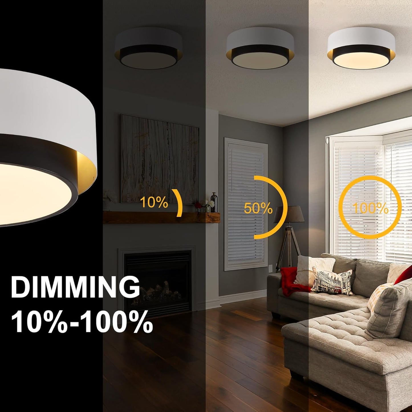 Garwarm LED Ceiling Light, High Brightness Long Ceiling Lamps,6000K Cool White Modern Ultra Thin Low Profile Light Fixture for Office Living Room Bedroom Kitchen Study Room Hallway, White/20W/ 40cm