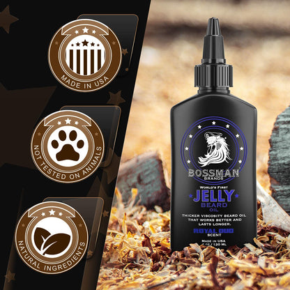 Bossman Beard Oil Jelly and Relaxing Beard Balm Combo- Royal Oud Scent