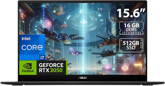 ASUS Creator Laptop Q530, 15.6" OLED FHD Display, Intel Core i7-13620H Processor, 16GB DDR5 RAM, 512GB SSD, 6GB NVIDIA GeForce RTX 3050 Graphics, Backlite English Keyboard, Windows 11 Home, Black