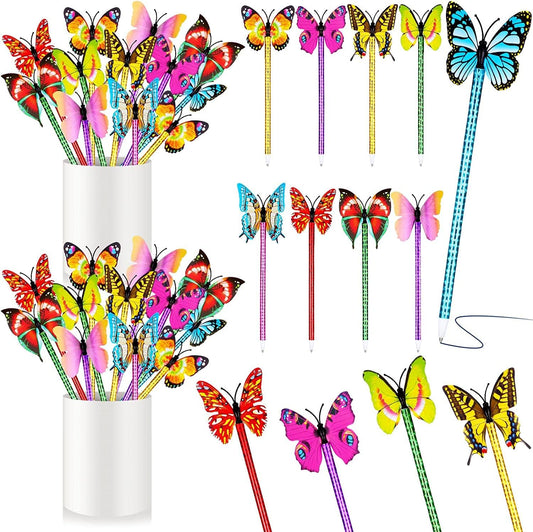 SYOSI Butterfly Ballpoint Pens, Office Supplies Accessories,Butterfly Party Favors Writing Floral Pen for Home Classroom School Teacher Student, 25 Pcs, Multicolor