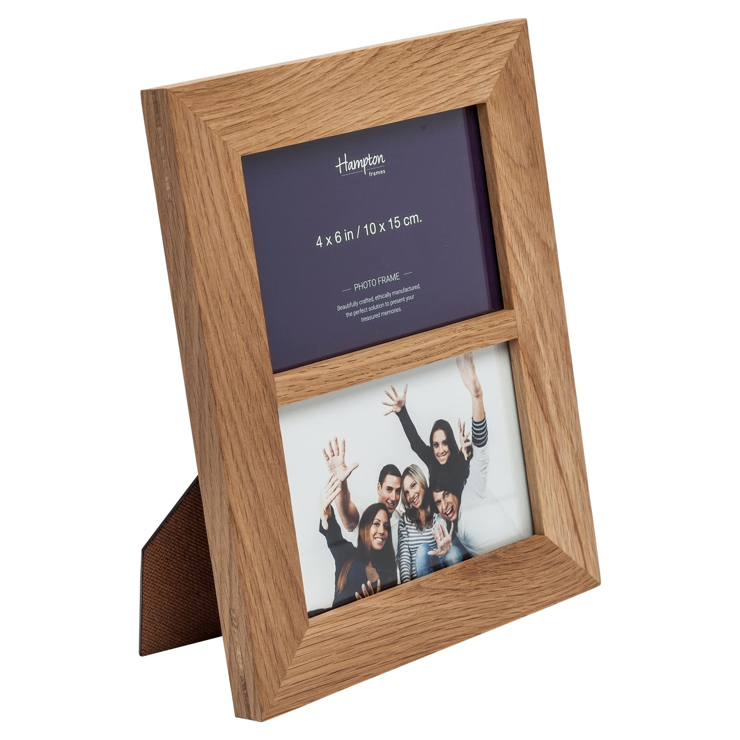 Hampton Frames NEW ENGLAND Solid Oak Wood Photo Frame (Double 5x7 (13x18cm)), natural