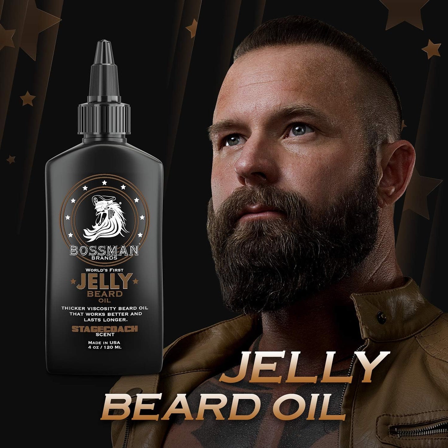 Bossman Beard Oil Jelly and Relaxing Beard Balm Combo- Royal Oud Scent