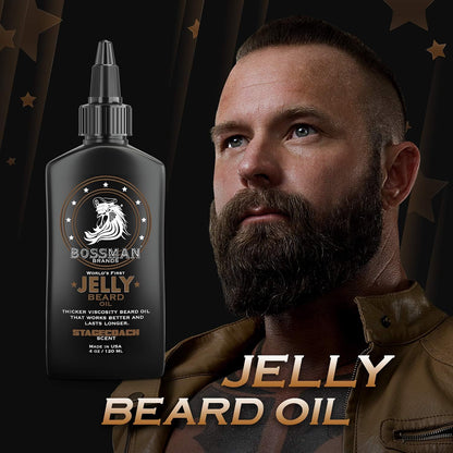 Bossman Beard Oil Jelly and Relaxing Beard Balm Combo- Royal Oud Scent