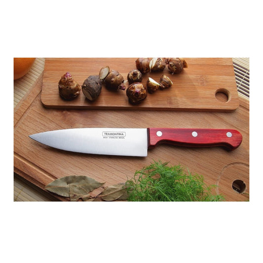 Tramontina Polywood 6 Inches Chef Knife with Stainless Steel Blade and Dishwasher Safe Treated Handle