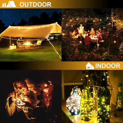 Quntis Battery Powered Led String Lights,132FT 300 LEDs Twinkle Outdoor Lights 8 Mode with Timer Decoration for Patio Decor Gazebo Balcony Garden Bedroom Holiday Camping Party Christmas, Warm White