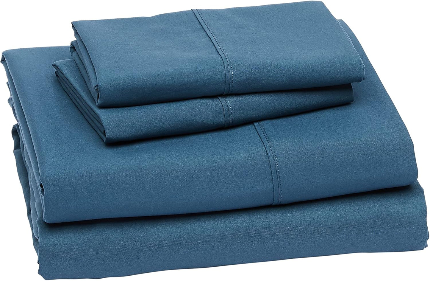 Amazon Basics Lightweight Super Soft Easy Care Microfiber Bed Sheet Set With 14” Deep Pockets - Queen, Blue Damask