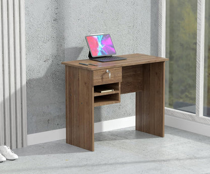 Mahmayi MP1-9045 Solama Office Desk with Paper Rack (Brown)