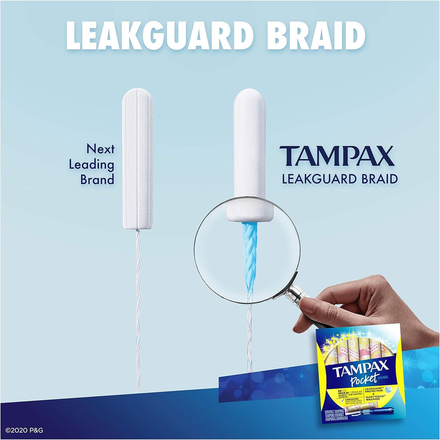 Tampax Pearl Regular Absorbency Unscented Tampons, Leakguard protection 96 Count, Pack of 1