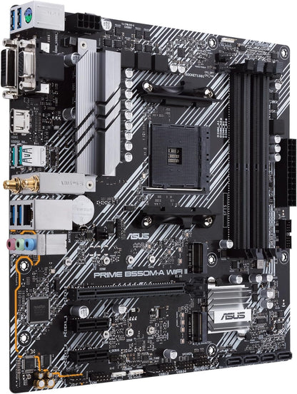 ASUS PRIME B550M-K (AMD B550) (Ryzen AM4) micro ATX motherboard with dual M.2, PCIe 4.0, 1 Gb Ethernet, HDMI/D-Sub/DVI, SATA 6 Gbps, USB 3.2 Gen 2 Type-A