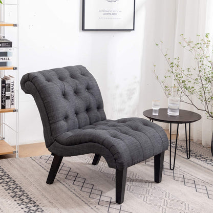 Yongqiang Accent Chair for Bedroom Modern Upholstered Living Room Chairs Armless Fabric Lounge Chair