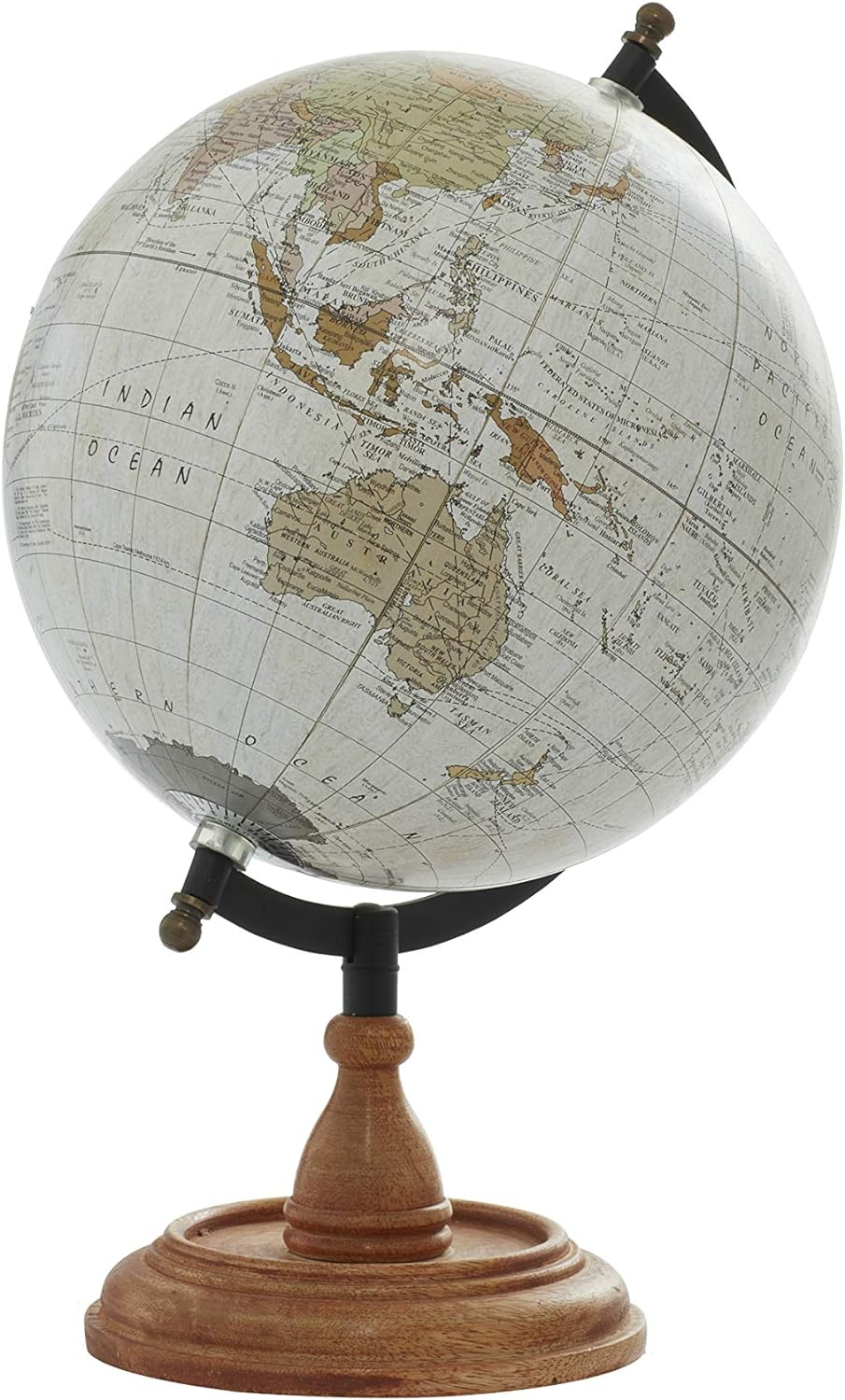 Deco 79 Mango Wood Globe with Wood Base, 9" x 8" x 13", Brown