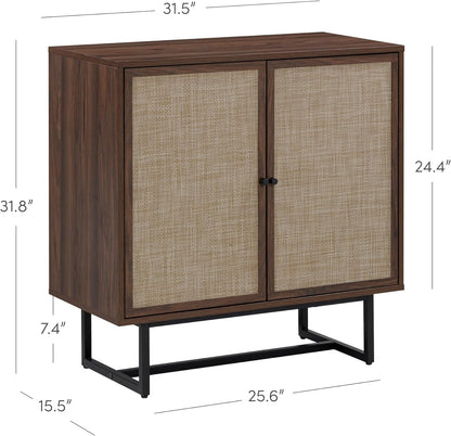 Nathan James Accent Boho Modern Free Standing Buffet Sideboard Hallway, Entryway, Dining Living Room, 1 Storage Cabinet, Beacon - Light Brown