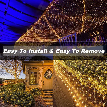 BPA® Net Lights Outdoor Mesh Lights 3M x 2M 204 LED Wedding Lights, Waterproof Net Lights for Party, Garden, Patio, Backyard, Bush, Fence, Wall, Ramadan, Diwali, Christmas, Holiday Decoration